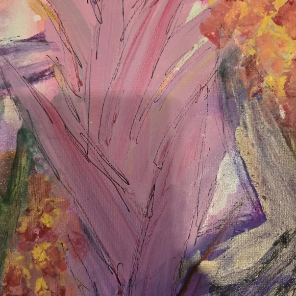 HANDCRAFTED Abstact Floral Painting HANDPAINTED & HANDMADE Contemporary Wall Art - Picture 13 of 16